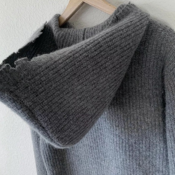 NWOT RtA CELINE Hooded Sweater Dress Tunic Hoodie Cashmere Knit Ash Distressed - Picture 8 of 16